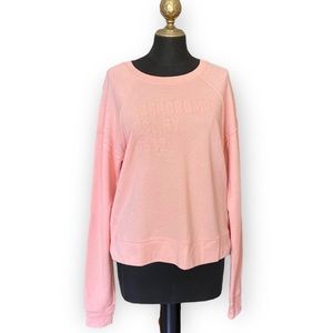 Abercrombie & Fitch Sweatshirt Pullover Embroidered Light Pink Size Large
